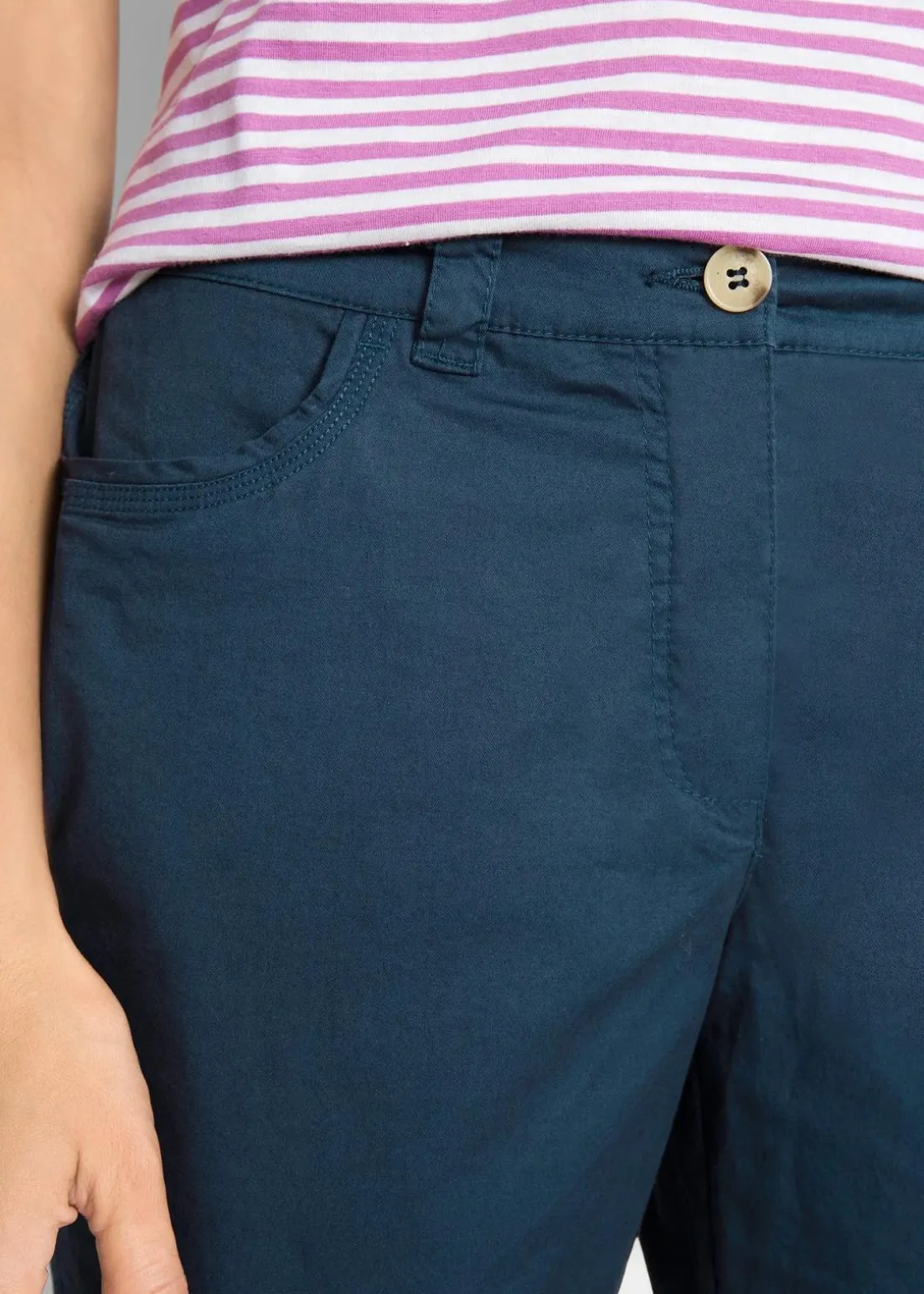 Baumwoll Papertouch-Bermuda mit Bequembund