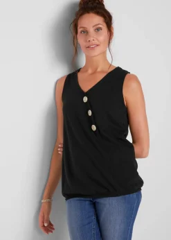 Baumwoll Top in Wickeloptik mit Gummibund