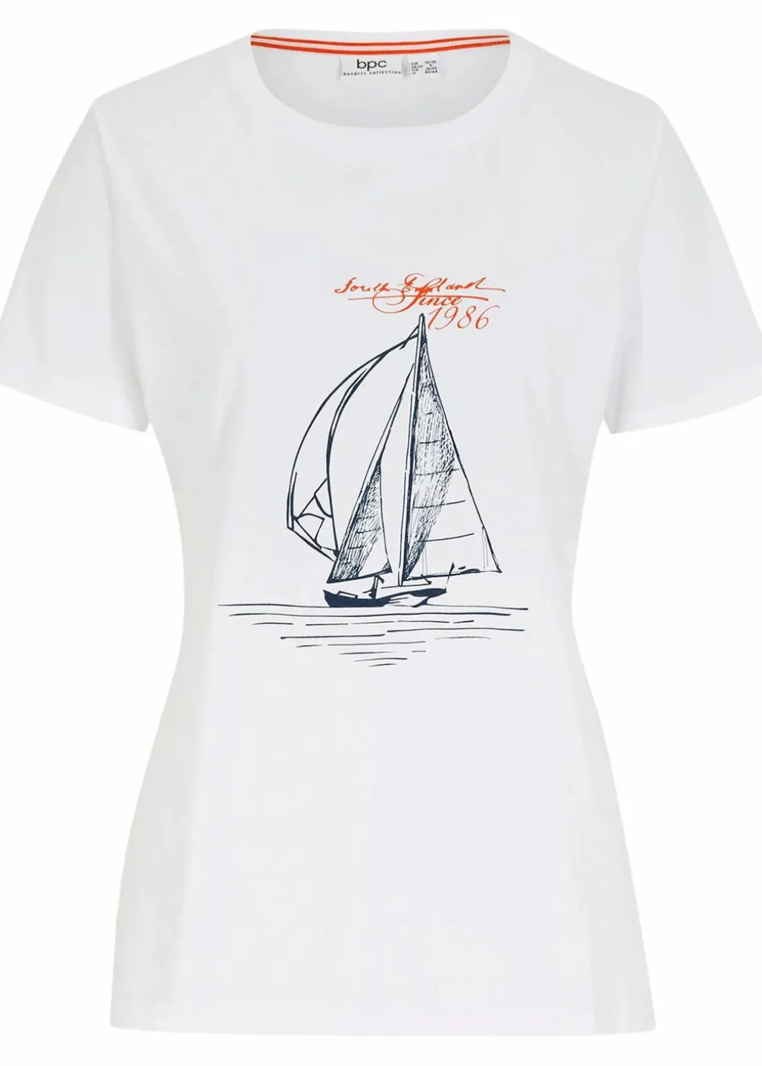 Baumwoll T-Shirt mit Seitenschlitz und Druck