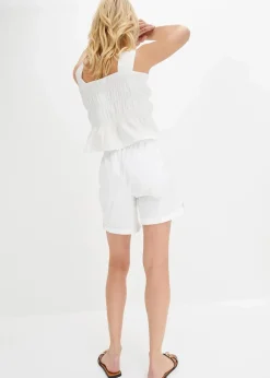 Baumwoll-Bermuda mit Gummibund