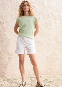 Baumwoll-Bermuda mit Gummibund