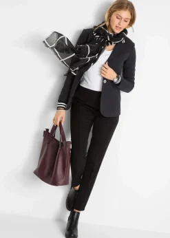 Baumwoll-Blazer mit gestreiften Details