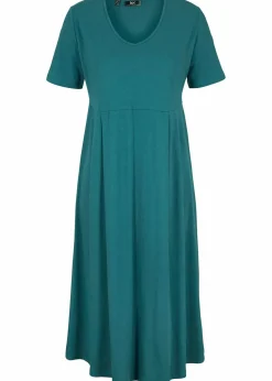 Baumwoll-Jerseykleid, Midilänge