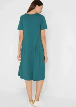 Baumwoll-Jerseykleid, Midilänge