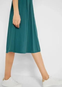 Baumwoll-Jerseykleid, Midilänge
