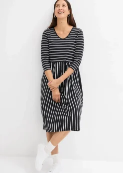 Baumwoll-Jerseykleid, Midilänge