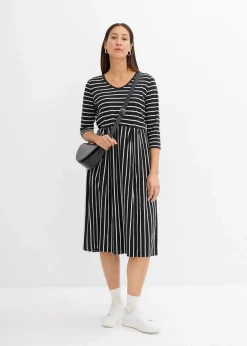 Baumwoll-Jerseykleid, Midilänge