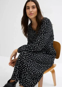 Baumwoll-Jerseykleid, Midilänge