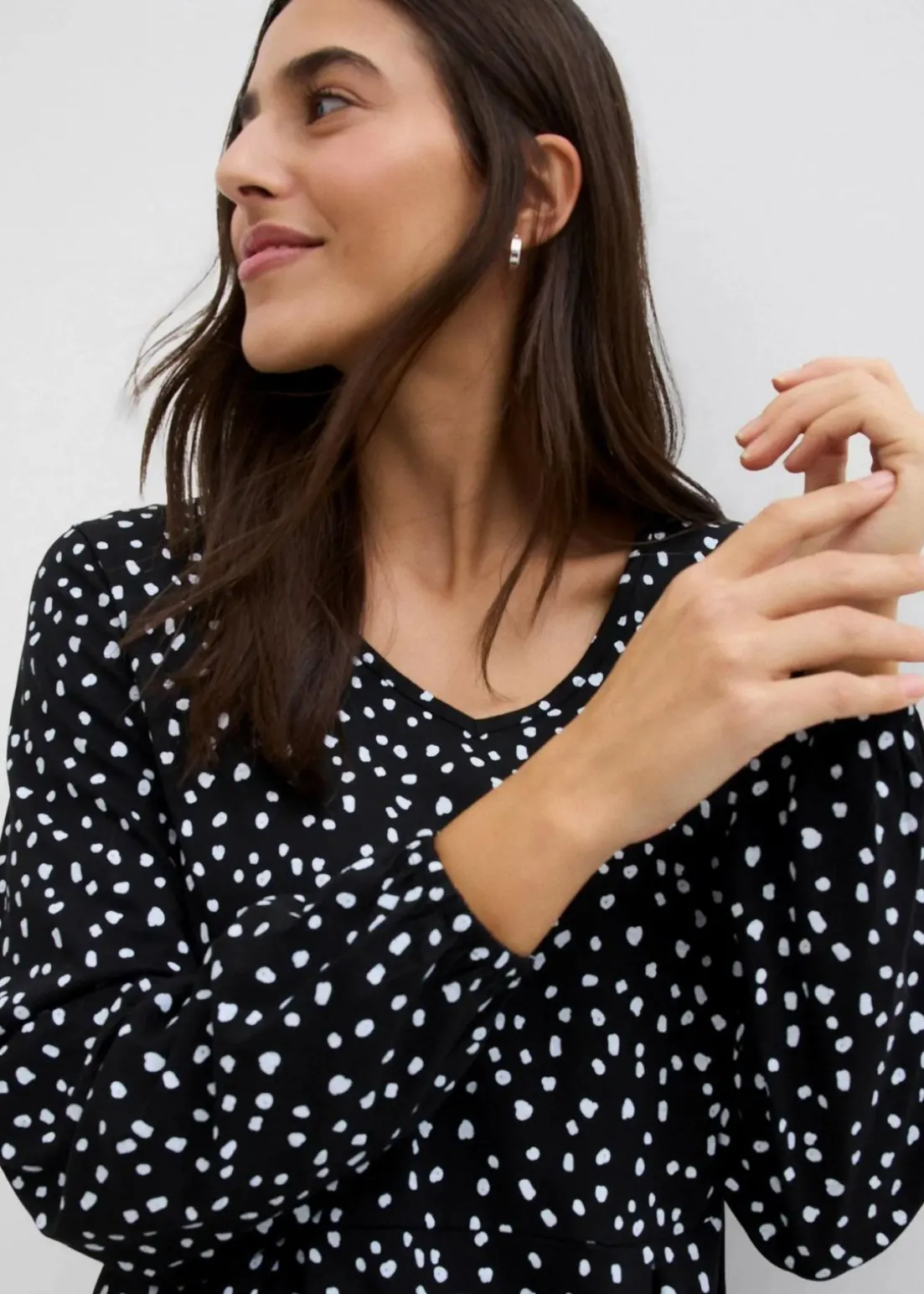 Baumwoll-Jerseykleid, Midilänge