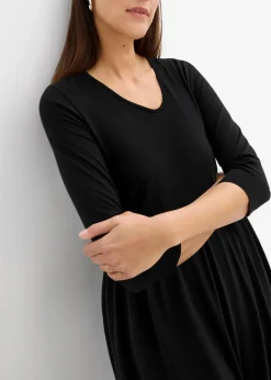 Baumwoll-Jerseykleid, Midilänge