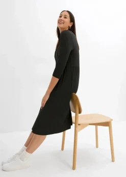 Baumwoll-Jerseykleid, Midilänge