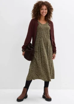 Baumwoll-Jerseykleid, Midilänge