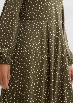 Baumwoll-Jerseykleid, Midilänge