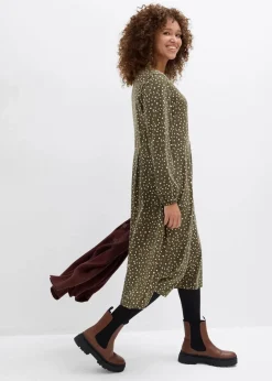 Baumwoll-Jerseykleid, Midilänge