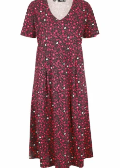 Baumwoll-Jerseykleid, Midilänge