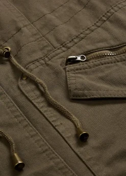 Baumwoll-Kurzparka mit Stehkragen, talliert