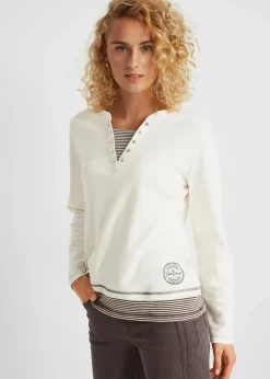 Baumwoll-Langarmshirt, 2 in 1-Optik