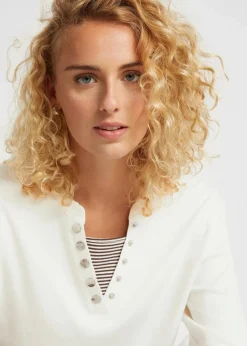 Baumwoll-Langarmshirt, 2 in 1-Optik