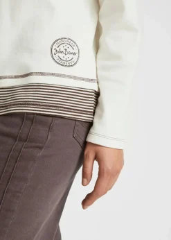 Baumwoll-Langarmshirt, 2 in 1-Optik