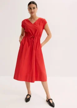 Baumwoll-Popeline Kleid mit variablem Zugband