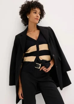 Baumwollstrickjacke mit Streifen