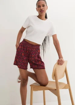 Bedruckte Schlupf-Shorts mit Gummibund