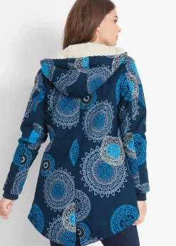 Bedruckter Baumwoll-Parka mit Kapuze