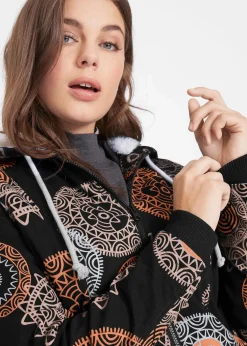 Bedruckter Baumwoll-Parka mit Kapuze