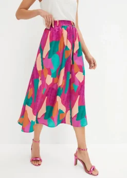 bedruckter Satin-Rock