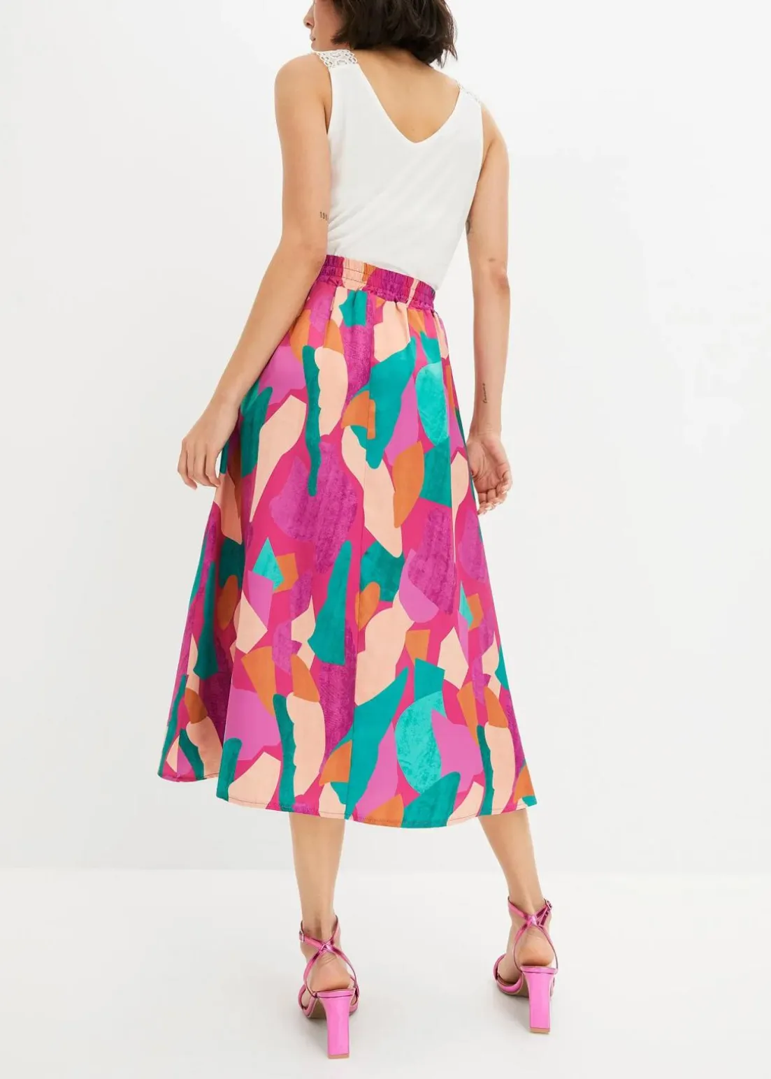 bedruckter Satin-Rock