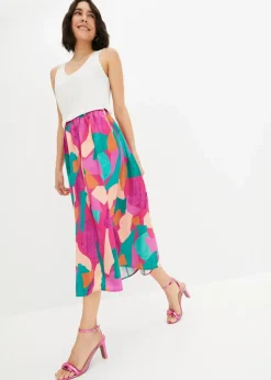 bedruckter Satin-Rock