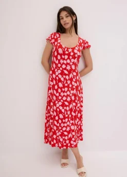 bedrucktes Jerseykleid aus softem Viskose-Mix