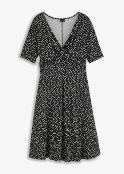 Bedrucktes Jersey-Kleid mit Drapierung