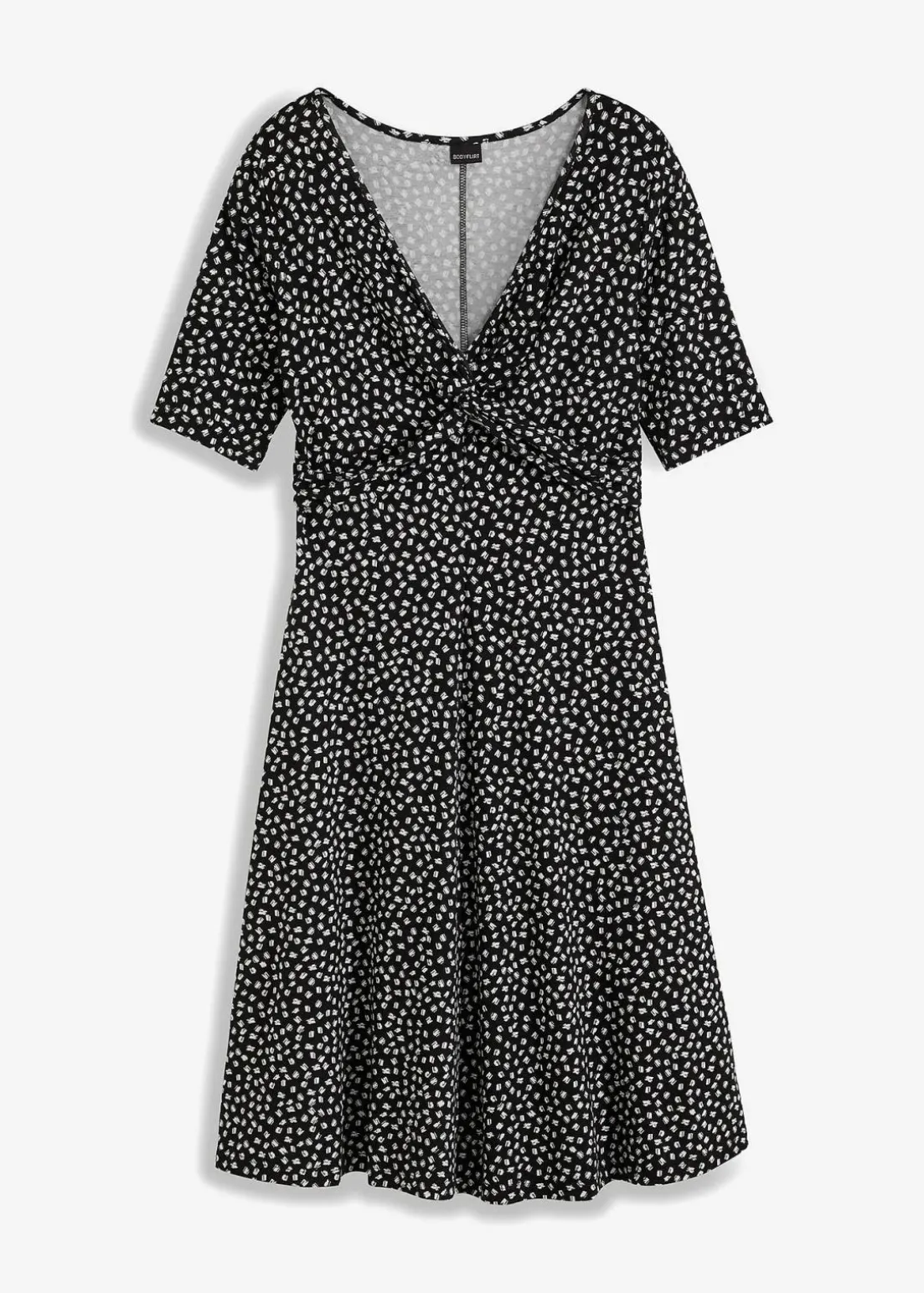 Bedrucktes Jersey-Kleid mit Drapierung