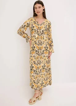 bedrucktes Kaftan-Kleid aus fließender Viskose