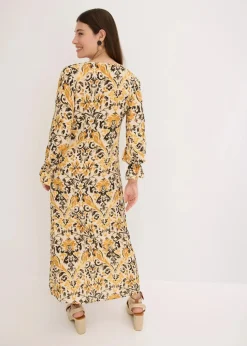 bedrucktes Kaftan-Kleid aus fließender Viskose