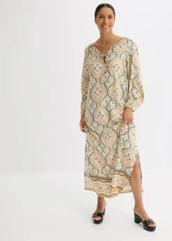 bedrucktes Kaftan-Kleid aus fließender Viskose