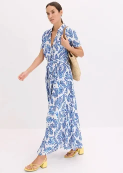bedrucktes Maxikleid aus fließender Viskose