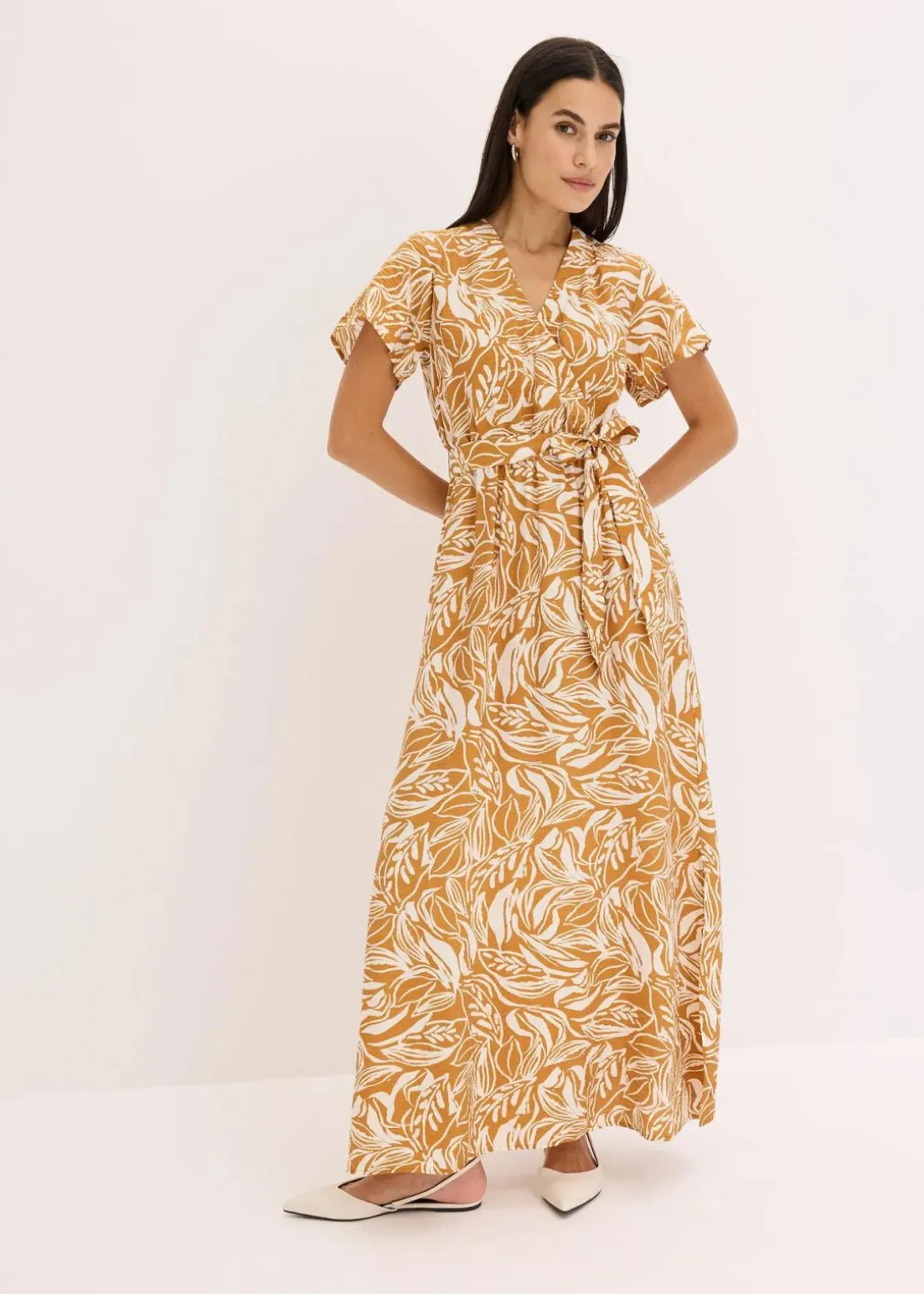 bedrucktes Maxikleid aus Viskose-Mix