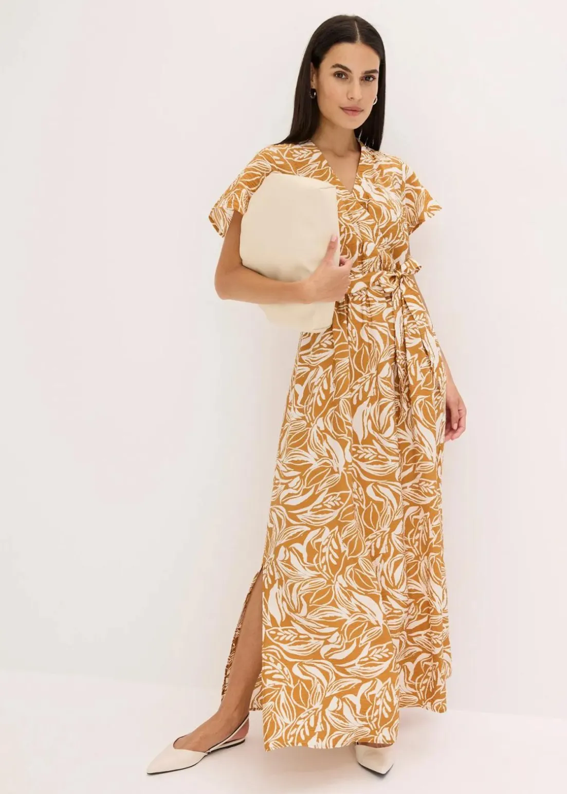 bedrucktes Maxikleid aus Viskose-Mix