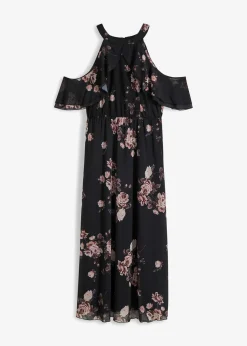 Bedrucktes Mesh-Maxikleid