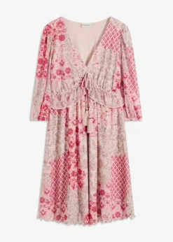 bedrucktes Mesh-Tunika-Kleid