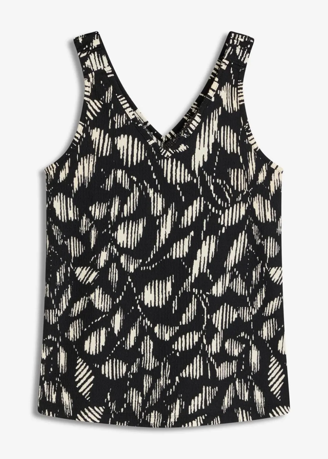 bedrucktes Top aus strukturiertem Jersey