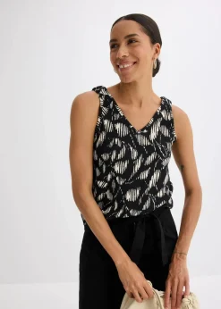 bedrucktes Top aus strukturiertem Jersey