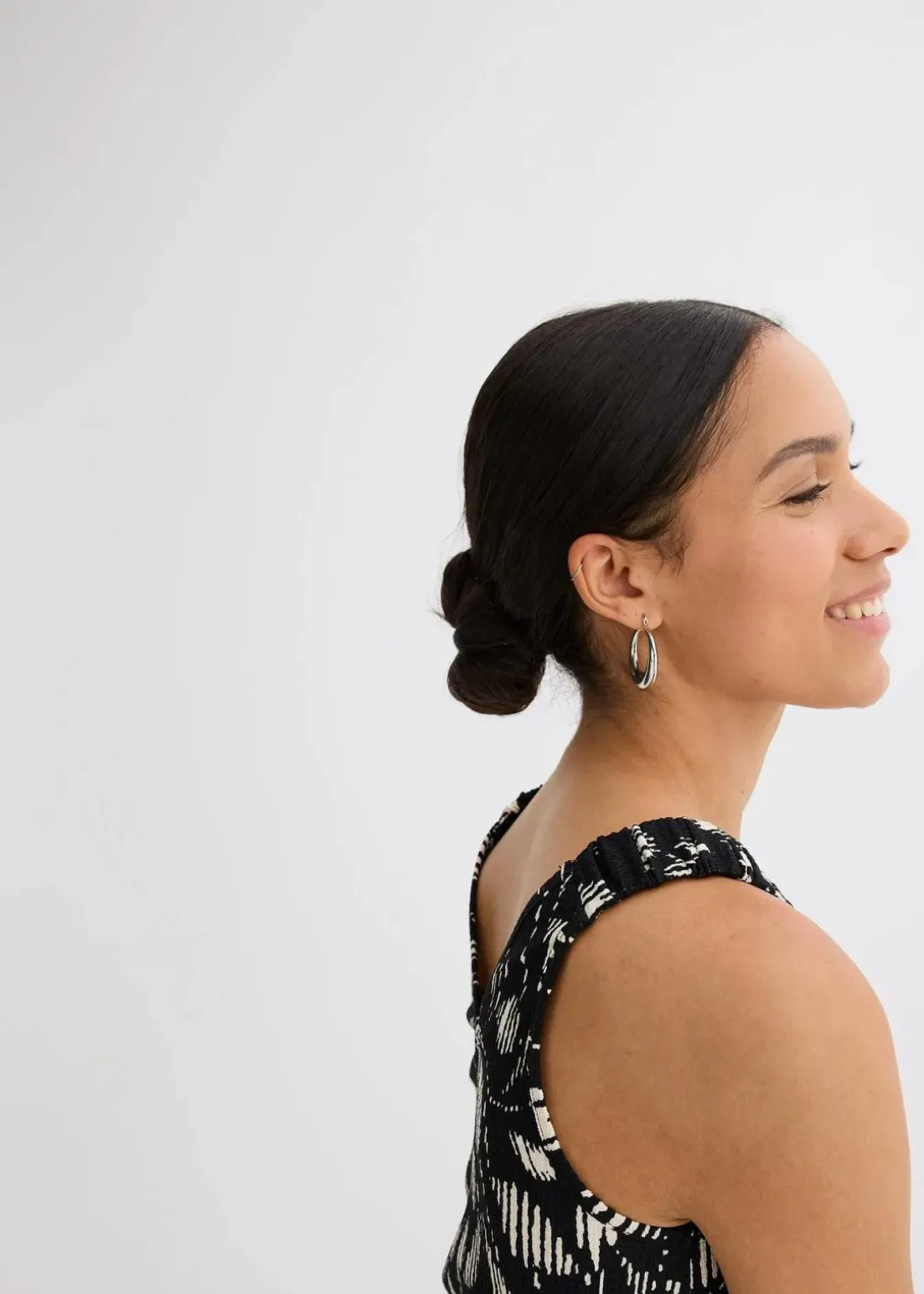 bedrucktes Top aus strukturiertem Jersey