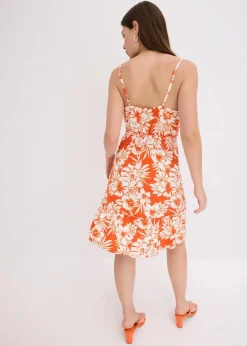 bedrucktes Trägerkleid aus softem Viskose-Mix