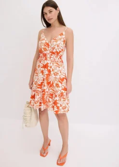 bedrucktes Trägerkleid aus softem Viskose-Mix