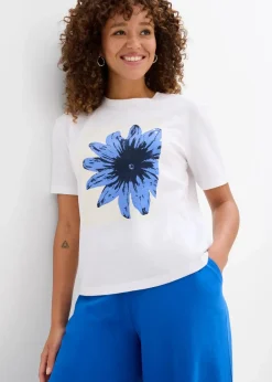 Bedrucktes T-Shirt aus reiner Baumwolle