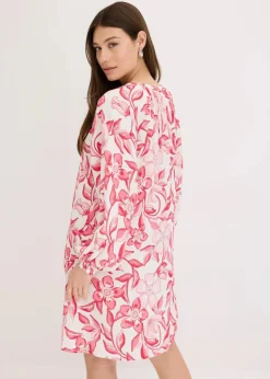 bedrucktes Tunika-Kleid aus fließender Viskose