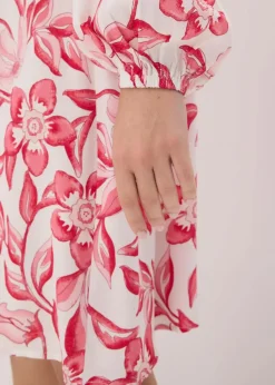 bedrucktes Tunika-Kleid aus fließender Viskose